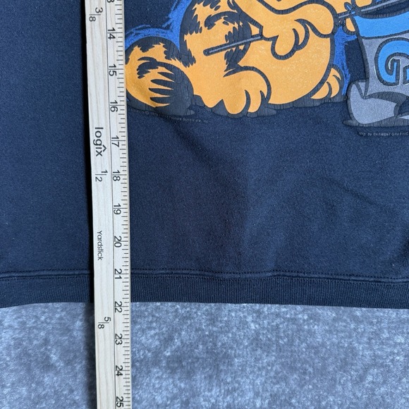 VTG Garfield Garmet Graphics Sweatshirt‎ Women's Small Blue Georgetown Cropped - Picture 7 of 7